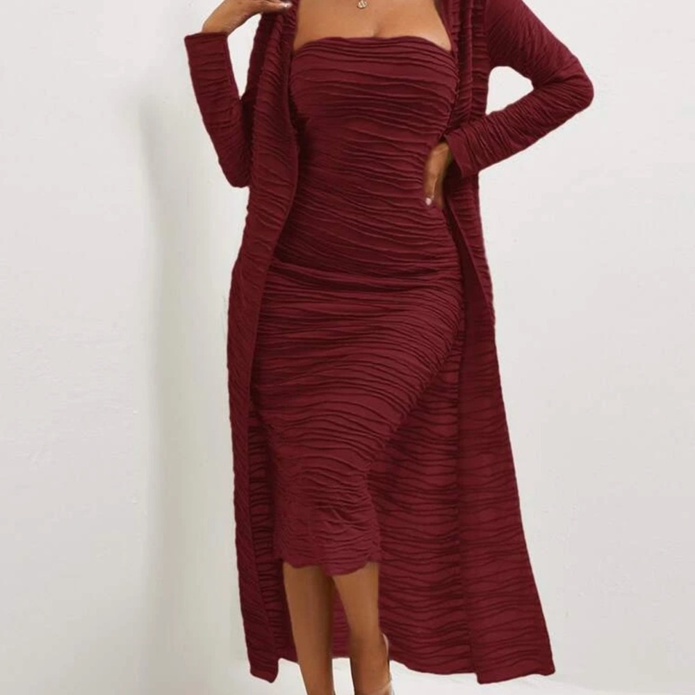 Crease Tube Bodycon Dress SHEIN